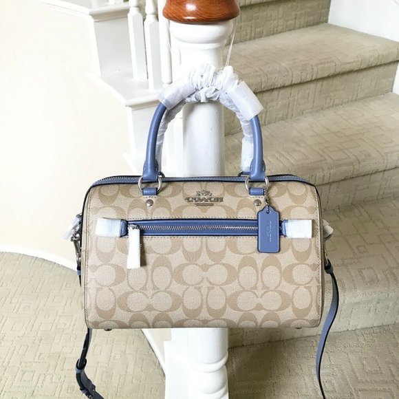 Coach Handbags - $198 *NEW* COACH Periwinkle Trim Satchel